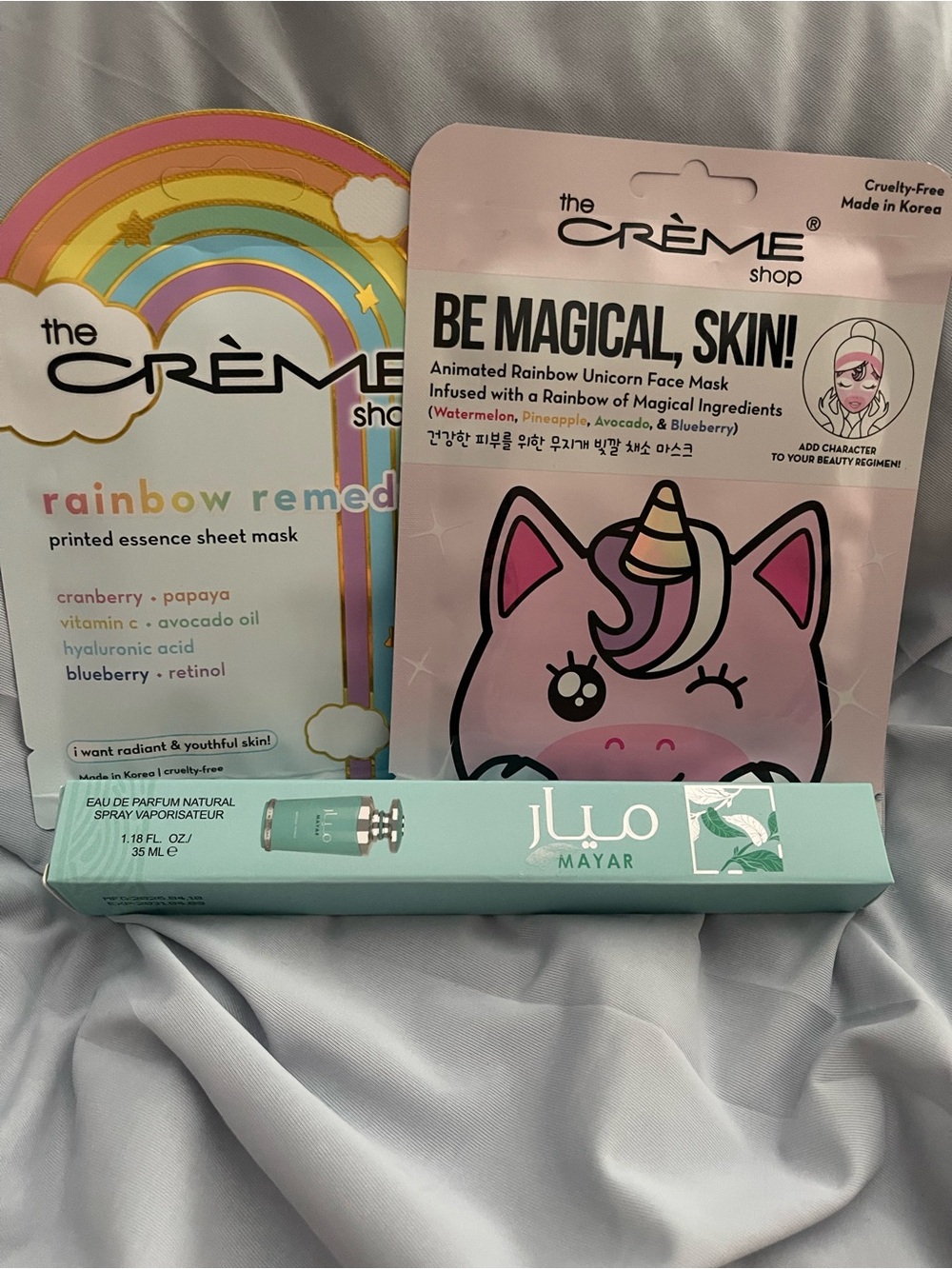 Be Magical, Skin!' Animated Rainbow Face Mask & travel perfume spray